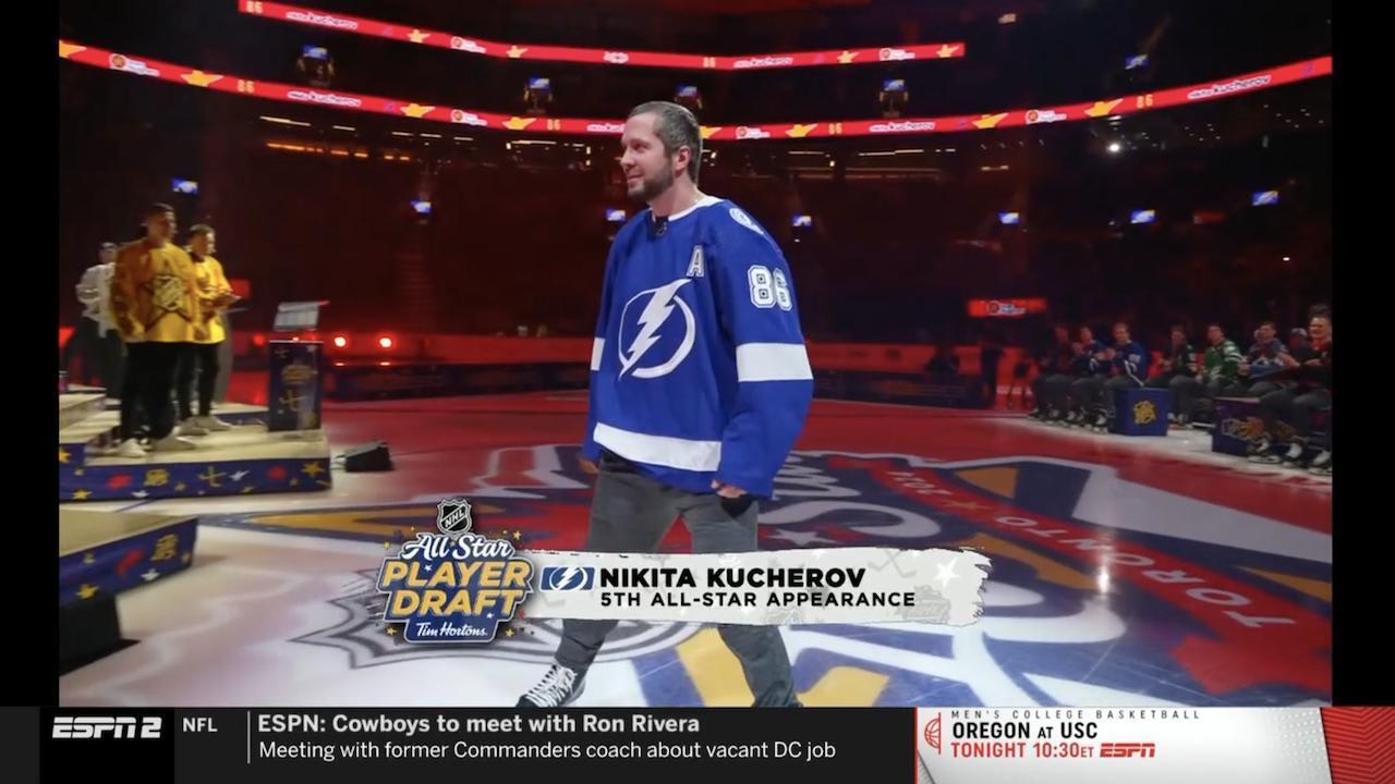 Момент выбора Никиты Кучерова на драфте Матча звезд НХЛ